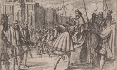 Triumphaler Einzug von Margarete von Österreich in Mailand, aus Das Leben von Margarete von Österreich, 1612 von Antonio Tempesta