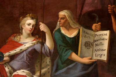 Königin Anne als Britannia, mit einer Prophetin (Detail) von Antonio Verrio