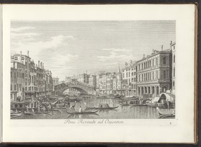 Ansicht des Canal Grande und der Rialtobrücke in Venedig von Antonio Visentini