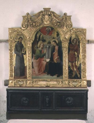 Die Verkündigung mit den Heiligen Franziskus und Michael von Antonio Vivarini