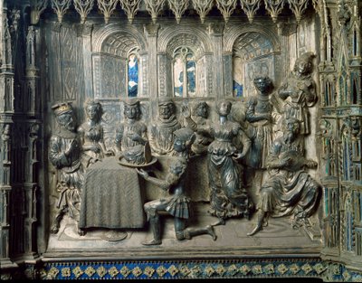 Leben des Heiligen Johannes des Täufers: Das Festmahl des Herodes. Silberrelief von Antonio di Salvi