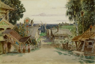 Berendeyevka. Bühnenbild für die Oper Schneeflöckchen von N. Rimski-Korsakow, 1895 von Apollinari Mikhailovich Vasnetsov