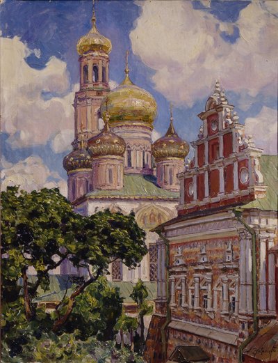 Wolken und goldene Kuppeln. Das Simonov-Kloster, 1927 von Apollinari Mikhailovich Vasnetsov