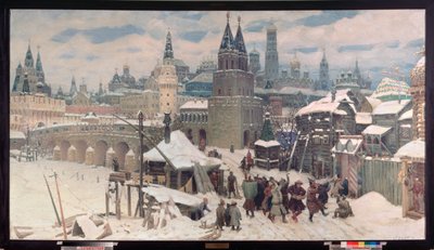 Moskau im 17. Jahrhundert, die Allheiligenbrücke von Apollinari Mikhailovich Vasnetsov