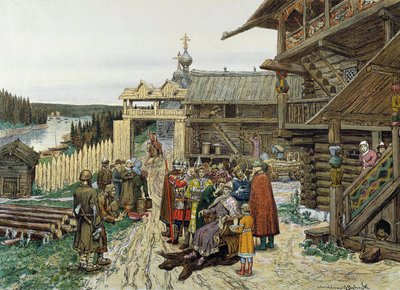 Hof eines feudalen russischen Prinzen, 1908 von Appolinari Mikhaylovich Vasnetsov