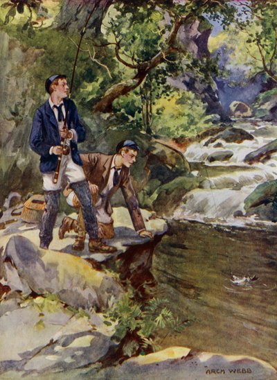 Einen Forelle fangen von Archibald Bertram (after) Webb