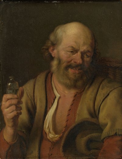 Ein Mann mit einer Ginflasche von Arie de Vois