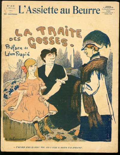 Titelblatt von The Butter Plate, Nummer 306, Satirisch in Farben von Aristide Delannoy