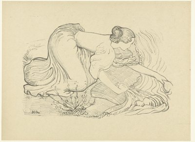 Wäscherin kniet am Ufer von Aristide Maillol