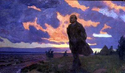Wladimir Iljitsch Lenin (1870-1924) am Ufer von Arkadij Aleksandrovic Rylov