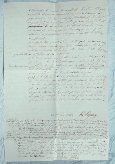 Brief, der Fizeaus Experimente zur Bestimmung der Lichtgeschwindigkeit beschreibt von Armand Hippolyte Louis Fizeau