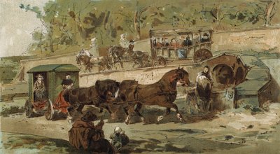 Antwerpener Kutsche und Patache, Spanische Niederlande, frühes 17. Jahrhundert von Armand Jean Heins