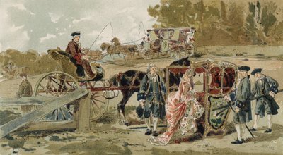 Fliguette und Sänfte, Österreichische Niederlande, 18. Jahrhundert von Armand Jean Heins