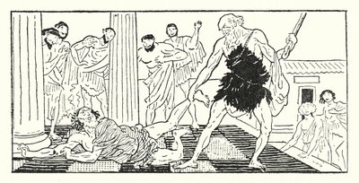 Odysseus zieht Irus aus der Halle von Armand Joseph Bonamy