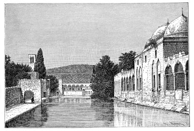 Die Moschee und der Brunnen von Abraham, Ofra At Tayyibah, Westjordanland, Israel, 1895 von Armand Kohl