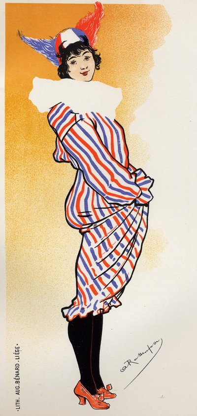 Geographie. Kostüm für den Karneval von Lüttich. Plakat von Armand Rassenfosse, Belgien von Armand Rassenfosse