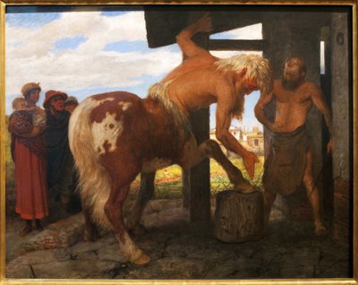 Zentaur beim Dorfschmied von Arnold Böcklin