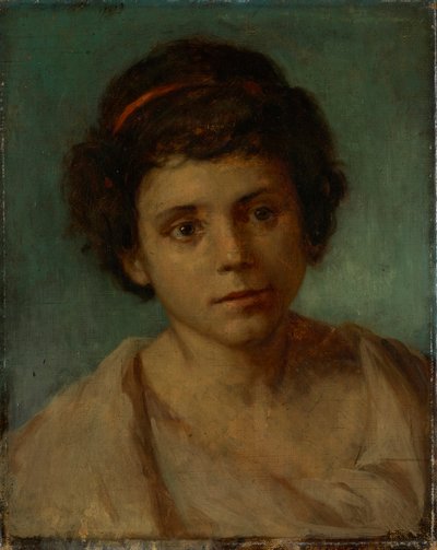 Jünglingskopf - Nach Meinung von Herrn Hanfstaengl und Dr. Röthel ist es eine nicht zutreffende Zuschreibung, unbekannt (München), 19. Jhd. von Arnold Böcklin