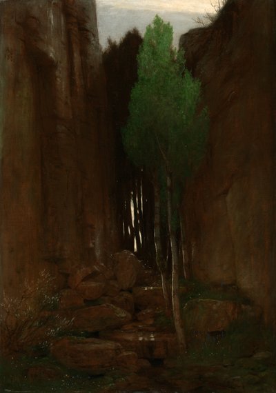 Frühling in einer engen Schlucht (Quell in einer Felsschlucht) von Arnold Böcklin