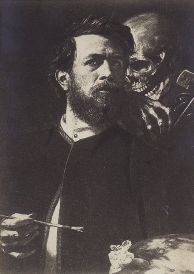 Selbstporträt mit dem Tod, der die Geige spielt, 1872 von Arnold Böcklin