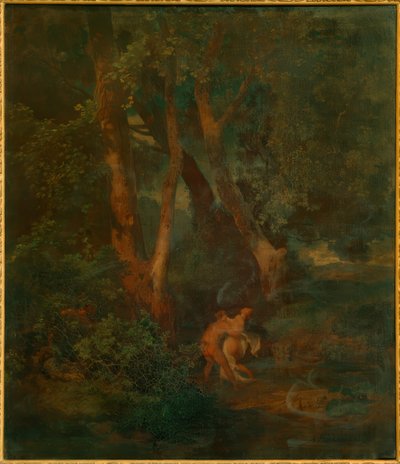 Waldrand mit Faun und Nymphe von Arnold Böcklin