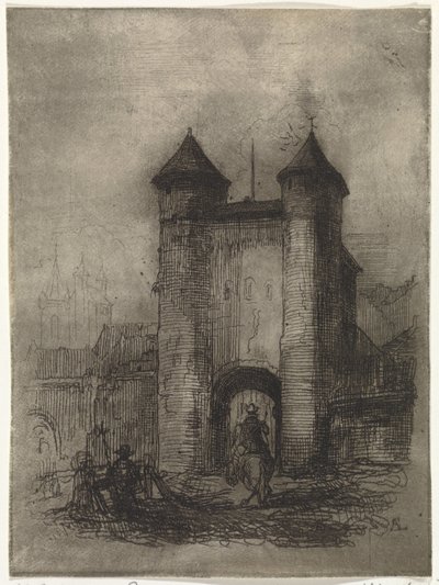 Ansicht des Helpoort in Maastricht, gesehen von der Feldseite von Arnoud Schaepkens