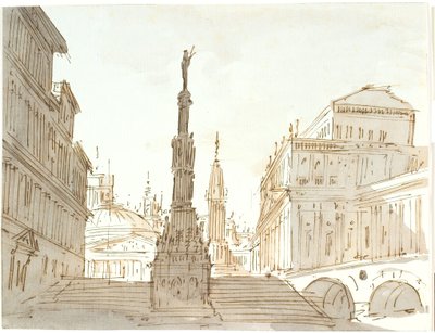 Treppe mit Säule umgeben von Palästen und Kirchen von Aron Wallick