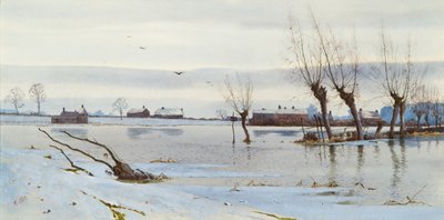 Winterlandschaft mit überflutetem Fluss, 1889 von Arthur Anderson Fraser