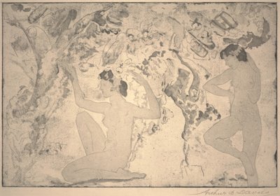 Winkelige Schönheit, Druck von Ernest Haskell, 1918 von Arthur Bowen Davies