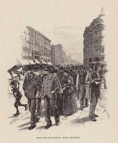 In der Nähe des Postamts, früher Morgen von Arthur Burdett Frost