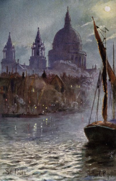 St. Pauls Kathedrale von der Themse aus, London von Arthur Charles Payne