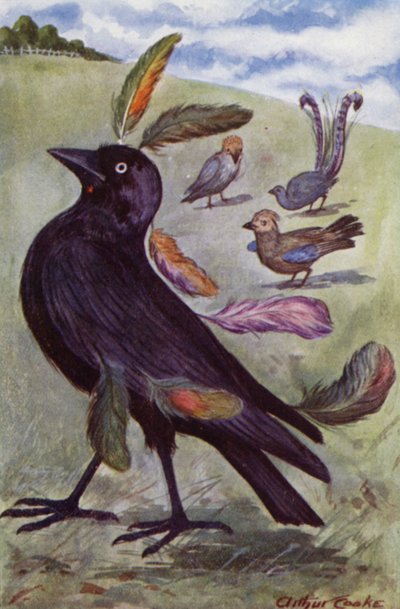 Die eitlen Dohle (Fabel von Äsop) von Arthur Claude Cooke