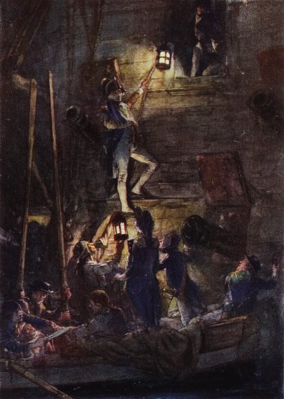 Nelson geht an Bord der Theseus, um sich den Arm amputieren zu lassen von Arthur David McCormick