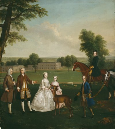 Thomas Lister und Familie im Gisburne Park, 1740-41 von Arthur Devis