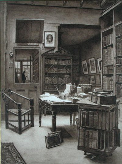 Das Innere einer Buchhandlung von Arthur Ellis