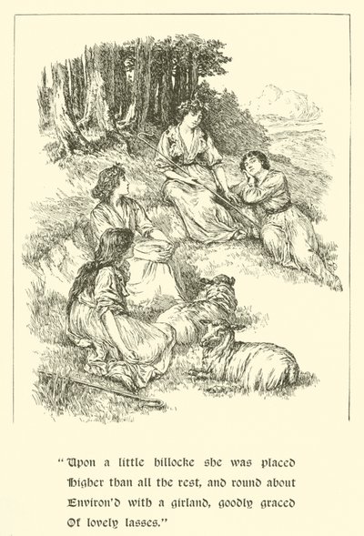 Sir Calidore, Ritter der Höflichkeit, Coridon und Pastorella (Gravur) von Arthur George Walker
