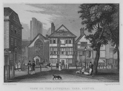 Ansicht im Kathedralenhof, Exeter von Arthur Glennie