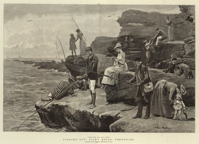 Angeln vor Filey Brigg, Yorkshire von Arthur Hopkins