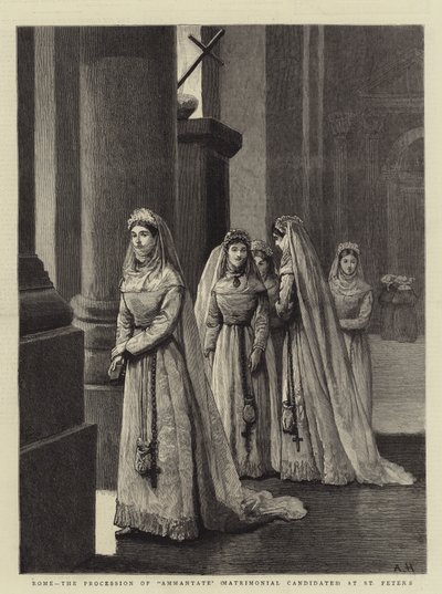 Rom, die Prozession der Ammantate (Heiratskandidaten) im Petersdom von Arthur Hopkins
