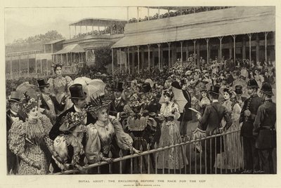 Royal Ascot, das Gehege vor dem Rennen um den Pokal von Arthur Hopkins