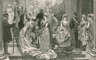 Der erste Empfang des Jahres, am Fuß der großen Treppe im Buckingham Palace von Arthur Hopkins