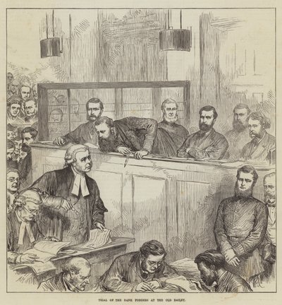 Prozess der Bankfälscher am Old Bailey von Arthur Hopkins