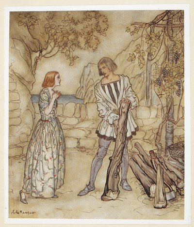 AKT III: Szene I, Zeile 15: Ach, jetzt, bitte, arbeiten Sie nicht so hart. von Arthur Rackham