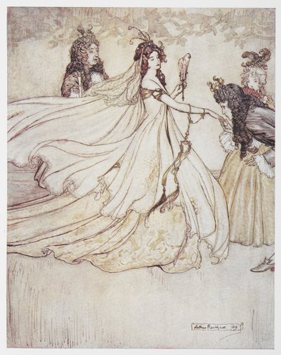 Aschenputtel im Ballkleid von Arthur Rackham
