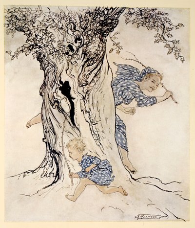 Wie er sich anstrengte und keuchte, um diese verfolgte Person einzuholen und sie zu verfolgen und seinen eigenen Schalter in Aktion zu bringen, Illustration aus 