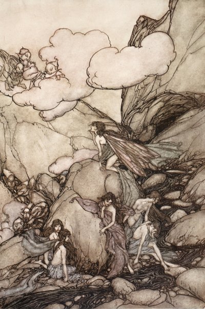 Diese Feenberge, aus Rip Van Winkle von Washington Irving, veröffentlicht 1910 von Arthur Rackham