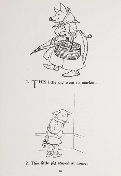 Dieses kleine Schwein ging auf den Markt - Kinderreim. von Arthur Rackham