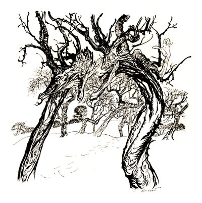 Flüsternde Bäume, aus A Dish of Apples, 1917, 1923 von Arthur Rackham