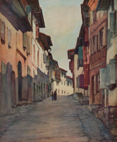 Baskenland: Straße in der Altstadt, St. Jean-Pied-de-Port von Arthur Romilly Fedden