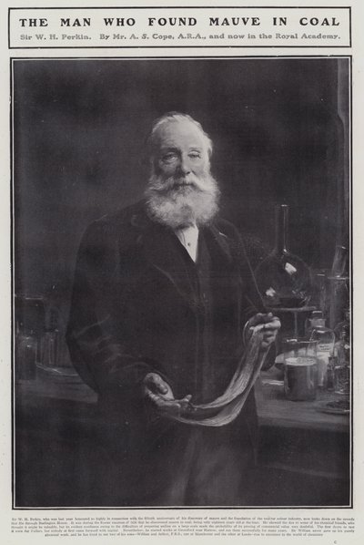 William Henry Perkin, englischer Chemiker, der den ersten synthetischen organischen Farbstoff Mauvein entdeckte von Arthur Stockdale Cope